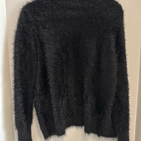 NEXT BRAND BLACK FURRY OPEN SWEATER NO BUTTONS/ZIPPERS..SUPER SOFT.. SUPER COMFY - Picture 4 of 5